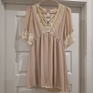 Margo and Sebastian Lace Trim Boho Dress